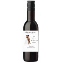 Vin personnalisé avec le nom des invités et des mariés présenté dans un sac avec une dédicace