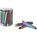 Bocal de 19 crayons en chocolat dans du papier aluminium