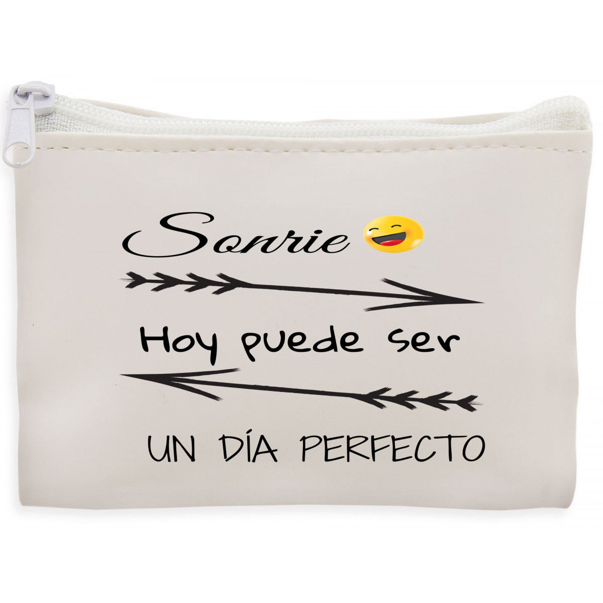 Porte-monnaie blanc de poche avec phrase motivante