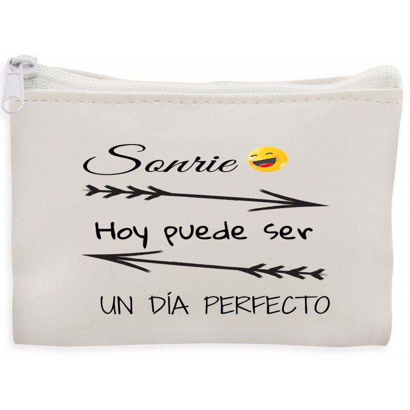 Porte-monnaie blanc de poche avec phrase motivante