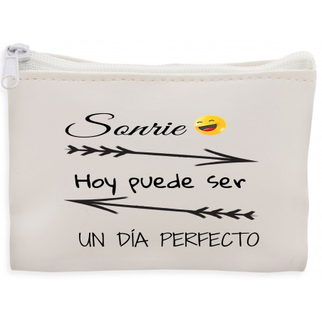 Porte-monnaie blanc de poche avec phrase motivante