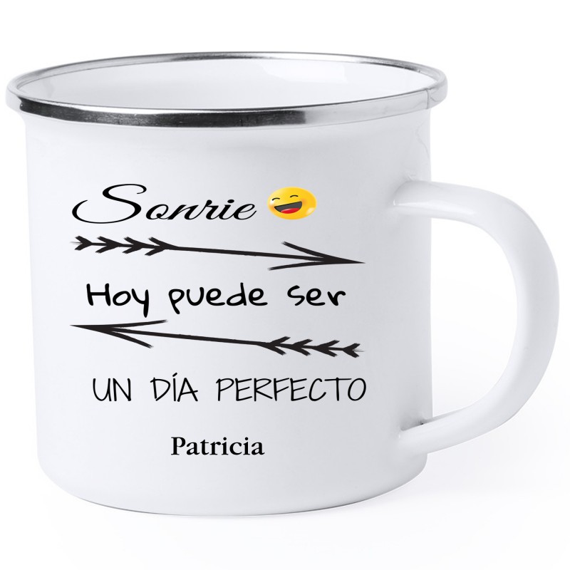 Tasse métallique avec phrase motivante personnalisée avec nom