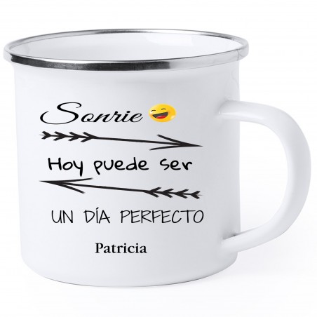Mug en métal avec une phrase de motivation personnalisée avec votre nom