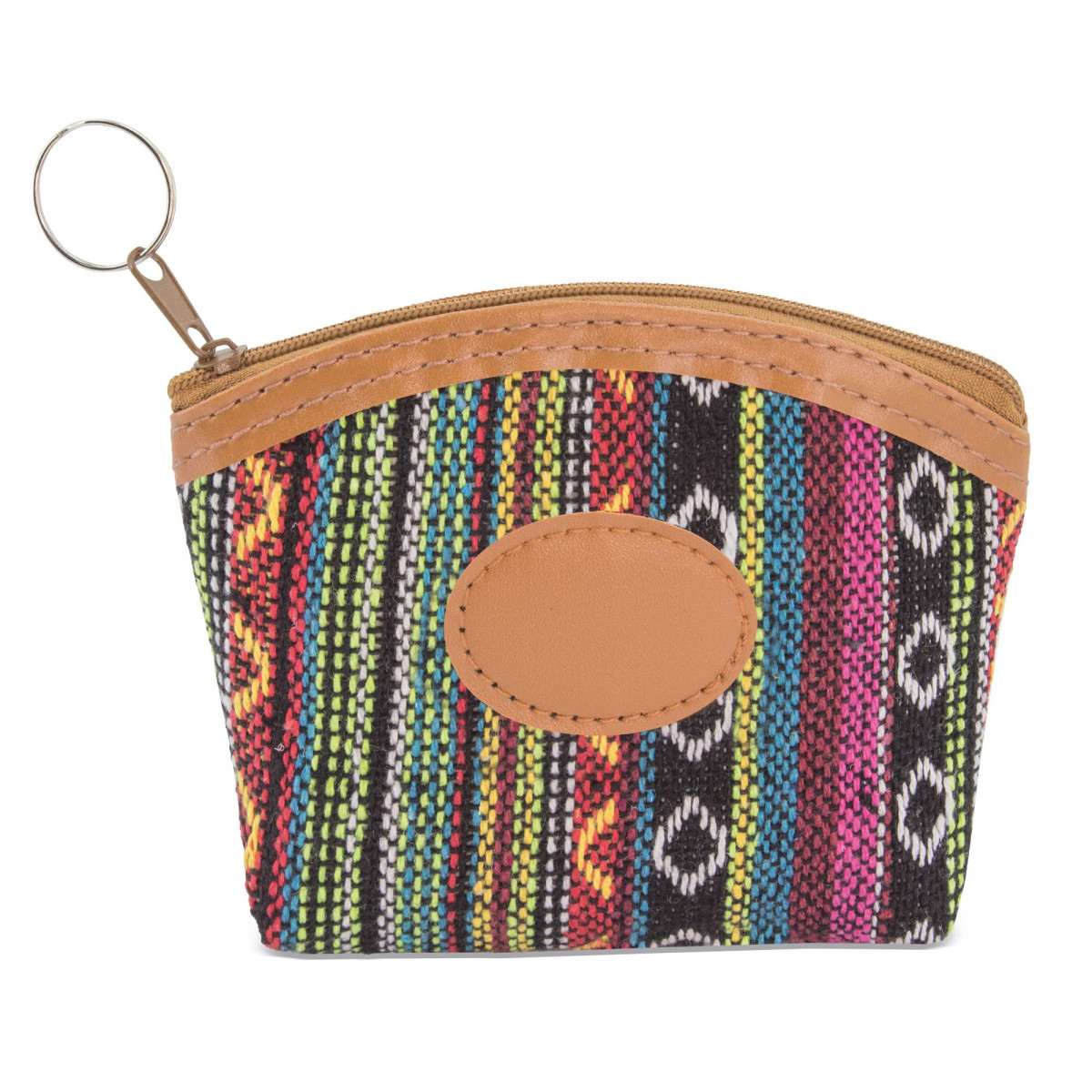 Porte-Monnaie En Tissu Avec Fermeture Éclair Et Anneau De Porte-Clés