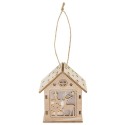 Décoration de Noël avec lumière en forme de cabane en bois