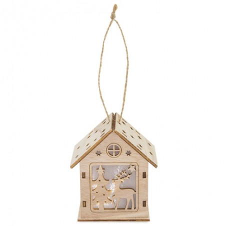 Décoration de Noël avec lumière en forme de cabane en bois
