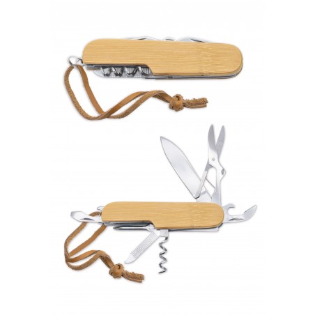 Couteau outil multifonction en bambou