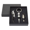 Coffret de vin cadeau avec anneau antigoutte, bouchon, tire-bouchon et doseur