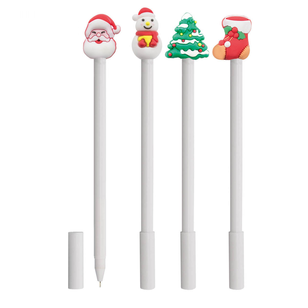 Lot de 4 stylos avec motifs de noël