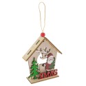 Ornement de Noël avec maison en bois et pendentif
