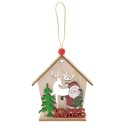 Ornement de Noël avec maison en bois et pendentif