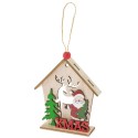 Ornement de Noël avec maison en bois et pendentif