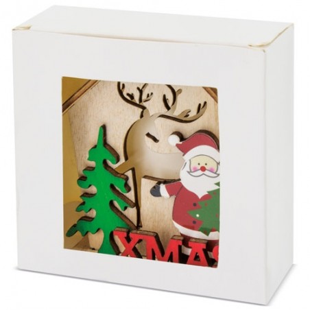 Ornement de Noël avec maison en bois et pendentif