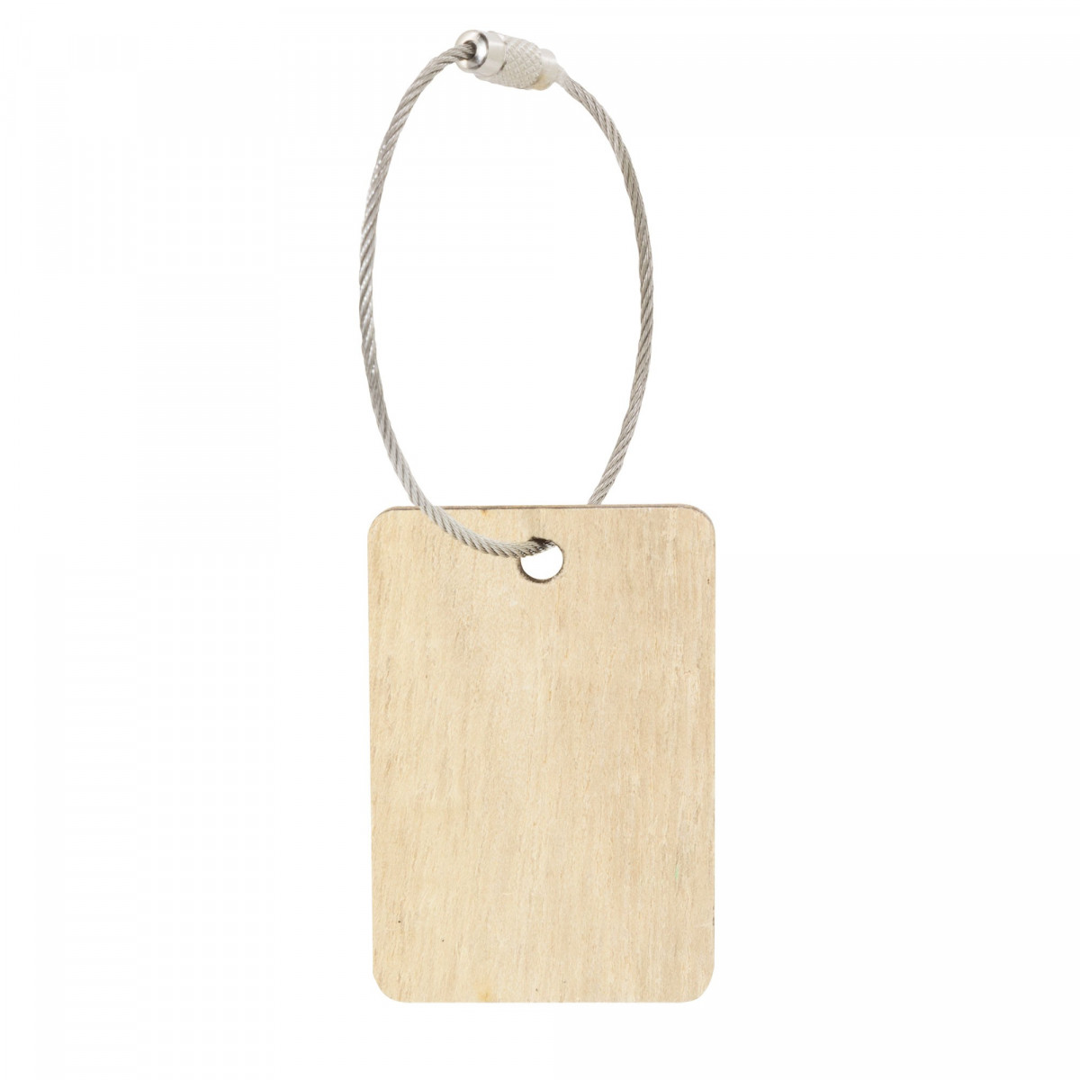 Carte cadeau en bois avec cordon rigide argenté
