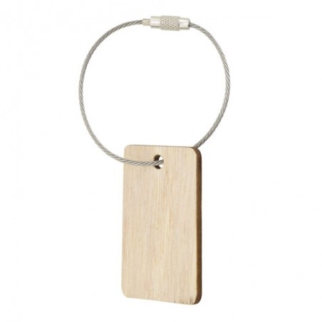 Carte cadeau en bois avec cordon rigide argenté