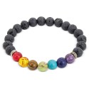 Bracelet en pierre volcanique 7 chakras
