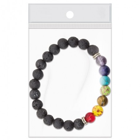 Bracelet en pierre volcanique 7 chakras