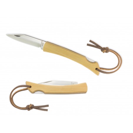 Couteau en acier inoxydable avec manche en bambou