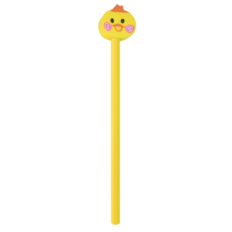 Crayon en bois pour enfants avec gomme en forme de poussin