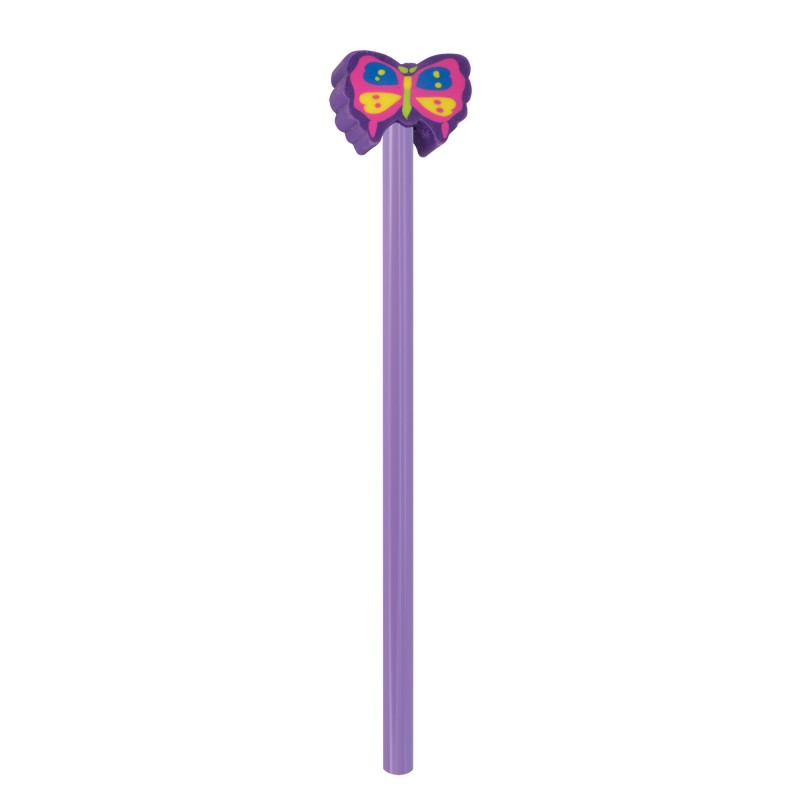 Crayon avec gomme enfant en forme de papillon
