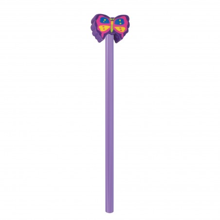 Crayon avec gomme enfant en forme de papillon