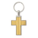 Porte-clés en forme de croix en bambou