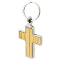 Porte-clés en forme de croix en bambou