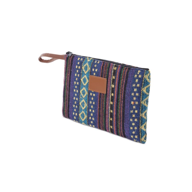 Trousse en tissu avec fermeture éclair et sangle de maintien