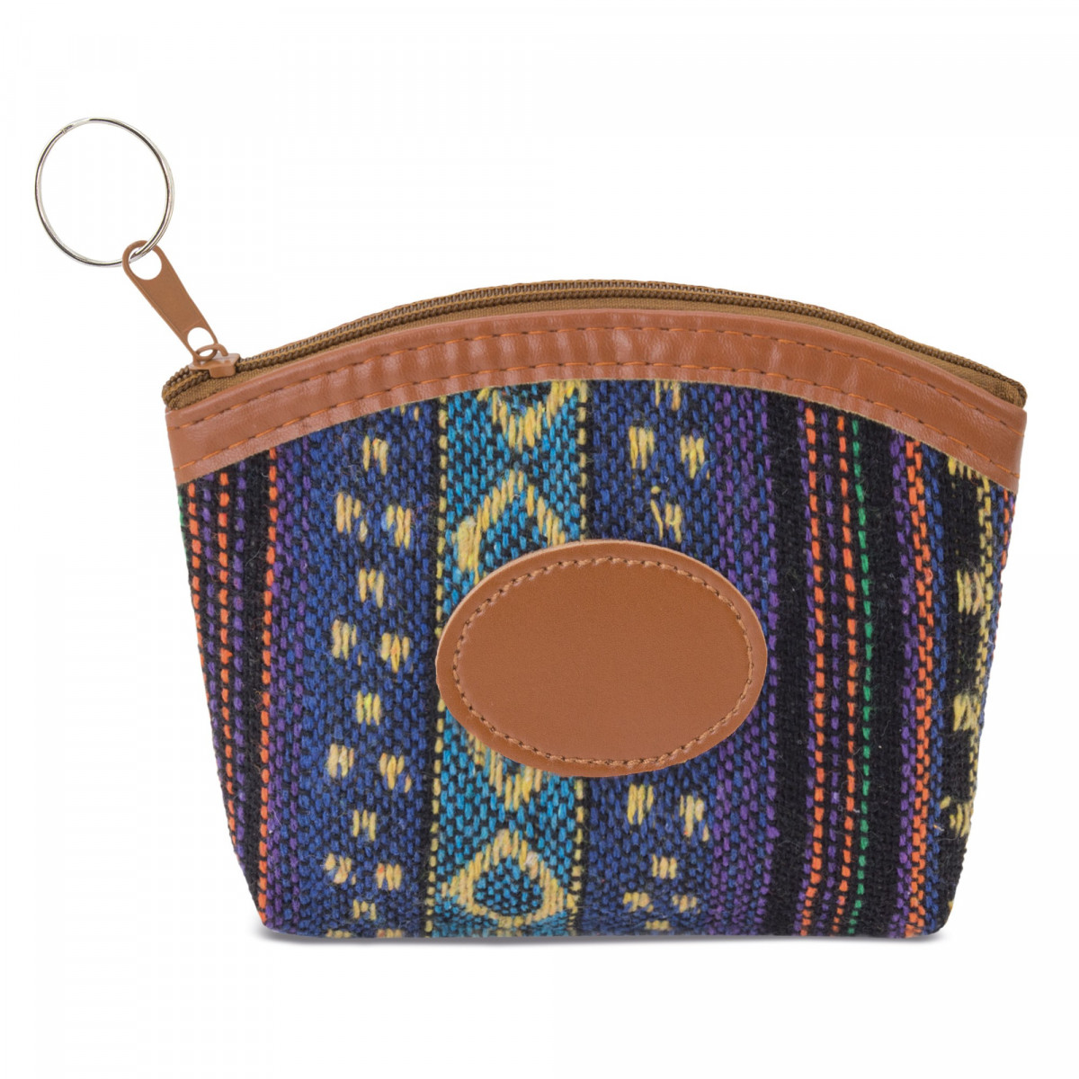 Porte-clés portefeuille en tissu et simili cuir