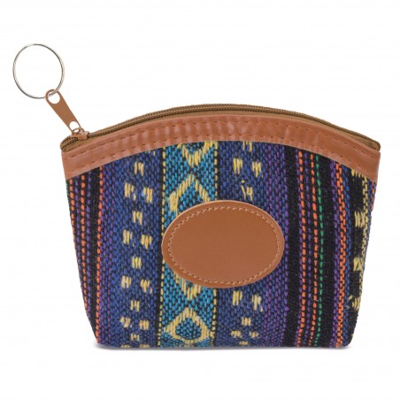 Porte-clés portefeuille en tissu et simili cuir