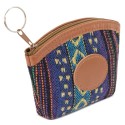 Porte-clés portefeuille en tissu et simili cuir