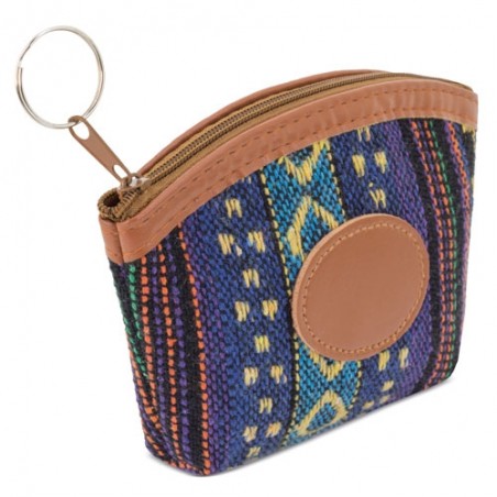 Porte-clés portefeuille en tissu et simili cuir