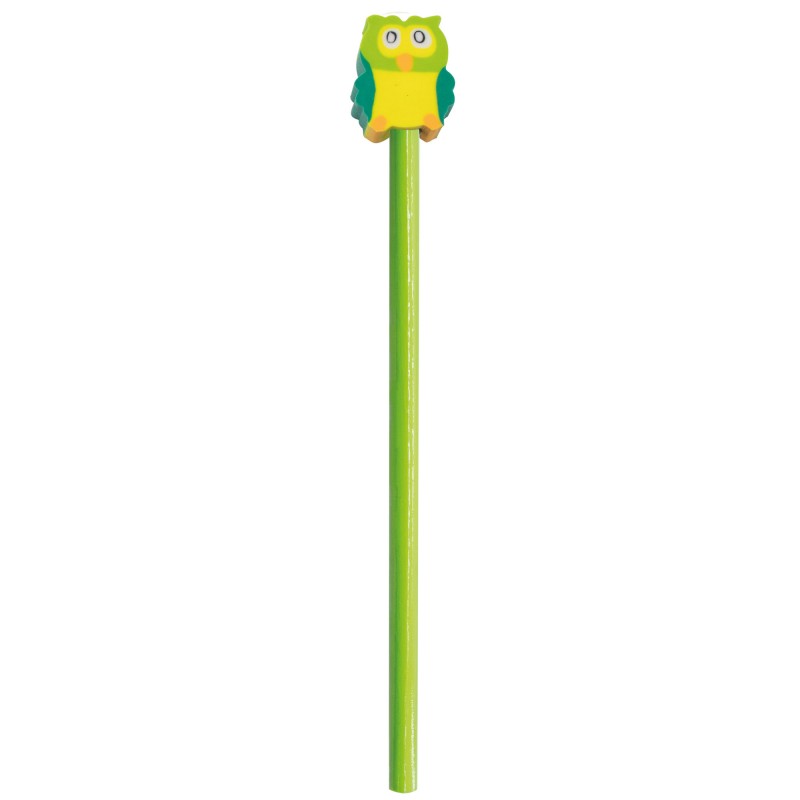 Crayon avec gomme en forme de hibou