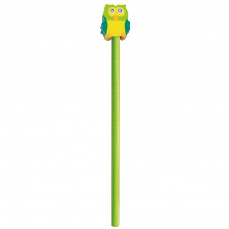 Crayon avec gomme en forme de hibou