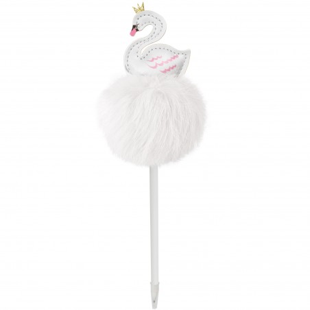 Stylo avec pompon blanc en forme de cygne