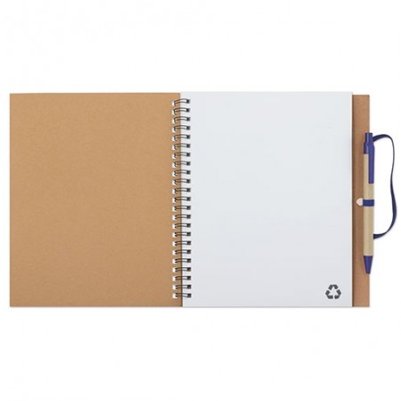 Cahier A5 avec stylo en carton recyclé