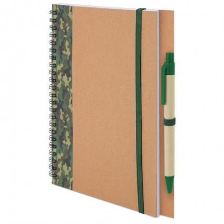Cahier et stylo en carton recyclé a5