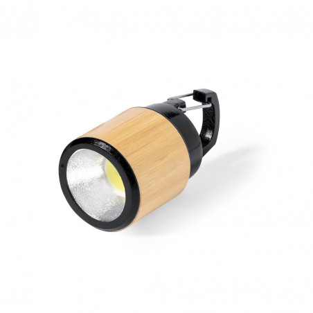 Lampe de poche led avec piles en bambou