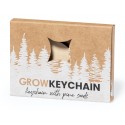 Porte clés environnemental en bois avec graines de pin