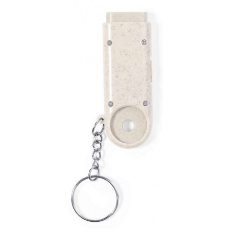 Porte clés avec pièce de monnaie pour voiture et lampe de poche