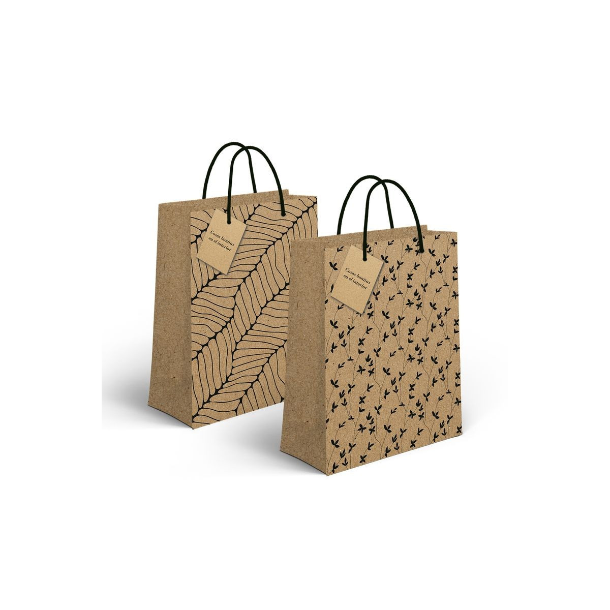 Sac en papier kraft décoré avec carte