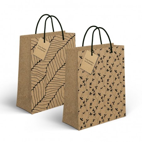 Sac en papier kraft décoré avec carte
