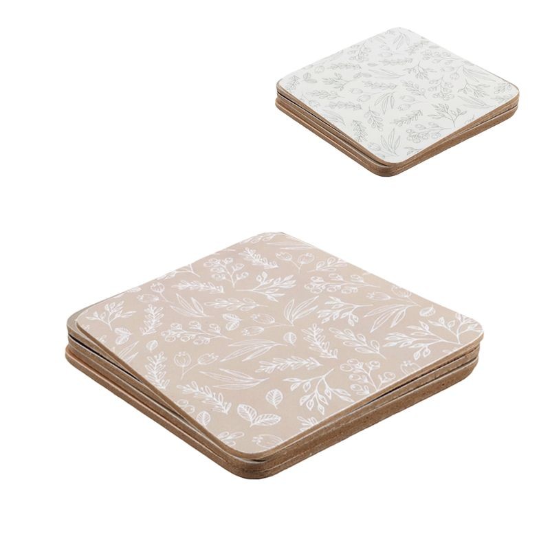 Ensemble de 4 sous-verres avec base en liège