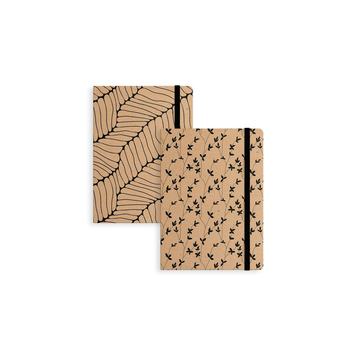 Carnet kraft avec élastique noir