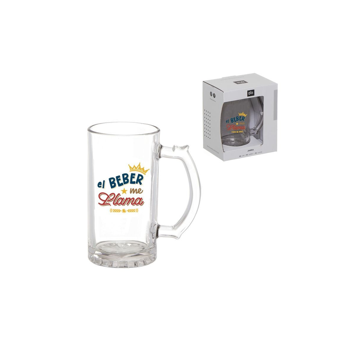 Mousse de bière en verre 500 ml avec phrase