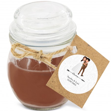 Bougie parfumée au café personnalisée avec autocollant de...