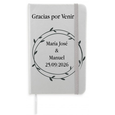 Carnet personnalisé avec phrase de remerciement, nom et...