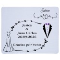 Tapis de souris personnalisé avec noms, date et phrase de remerciement