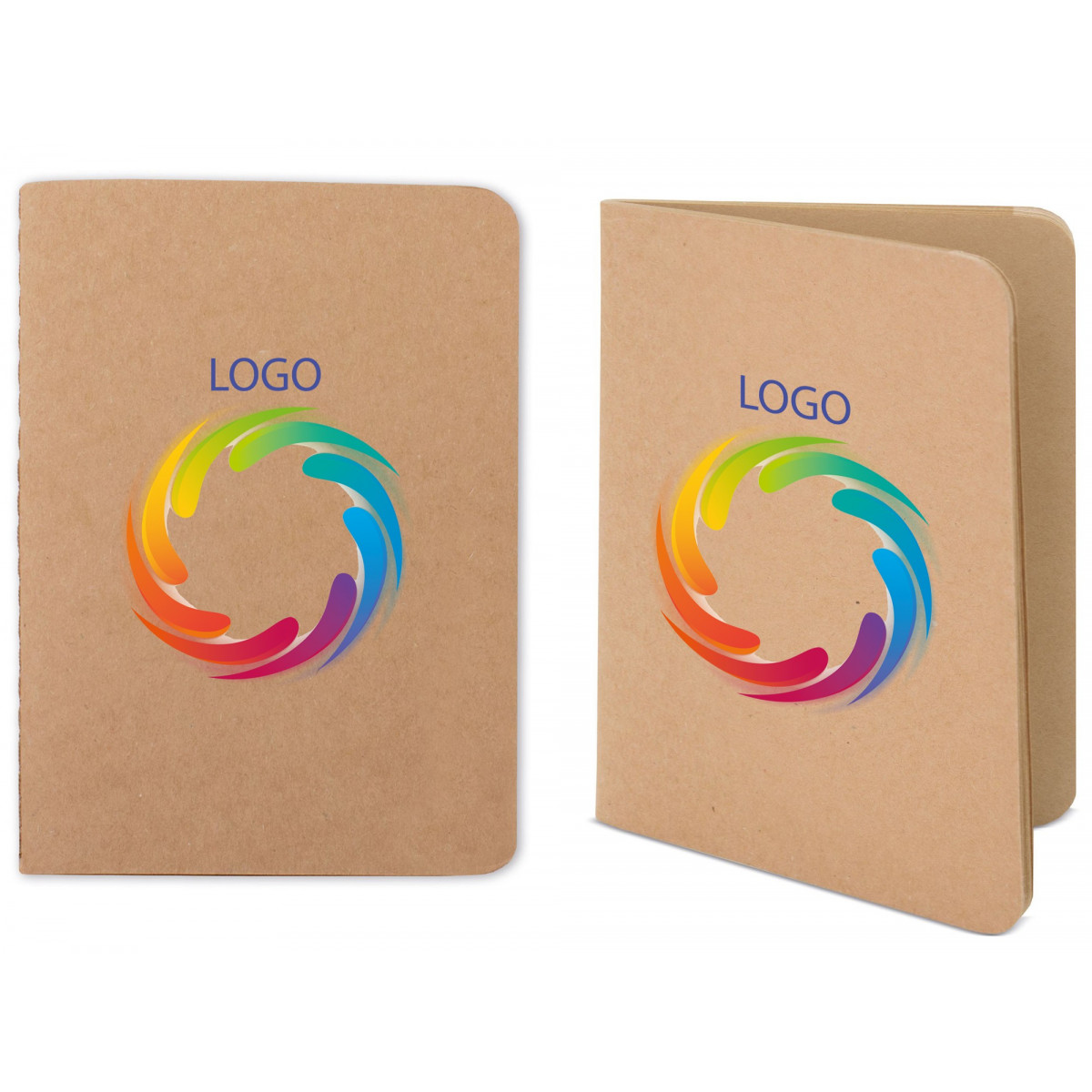 Carnet recyclé personnalisé avec logo en couleurs et texte
