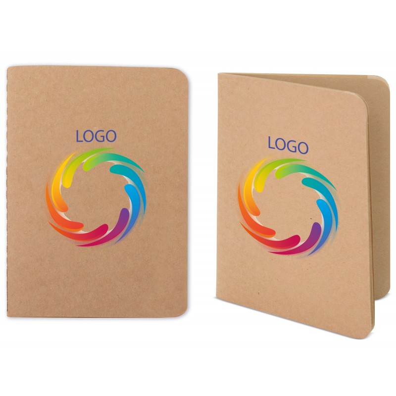 Carnet recyclé personnalisé avec logo en couleurs et texte